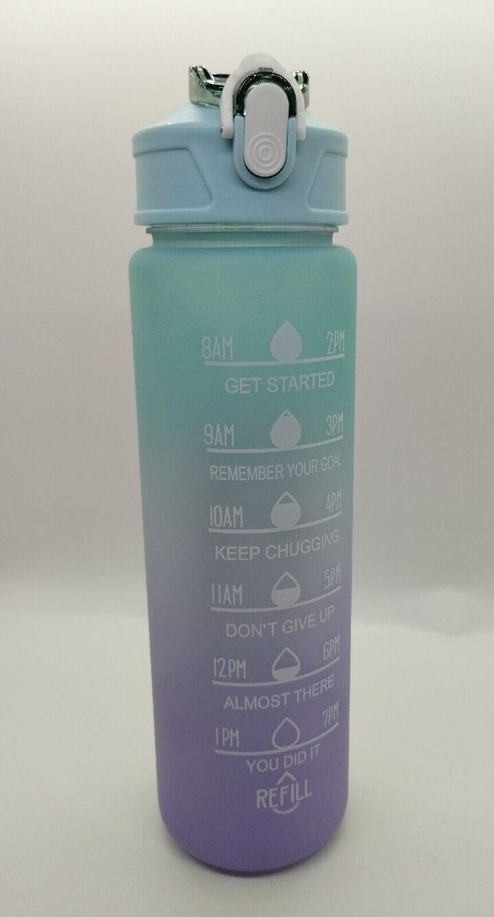 27oz Water Bottle with Time Marker and Straw - Motivational Teal Lid